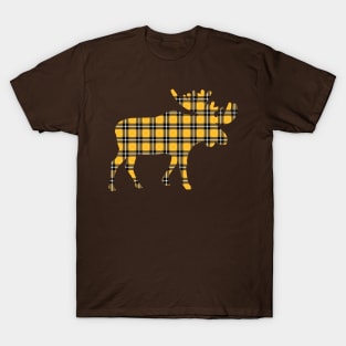 Yellow Plaid Moose T-Shirt